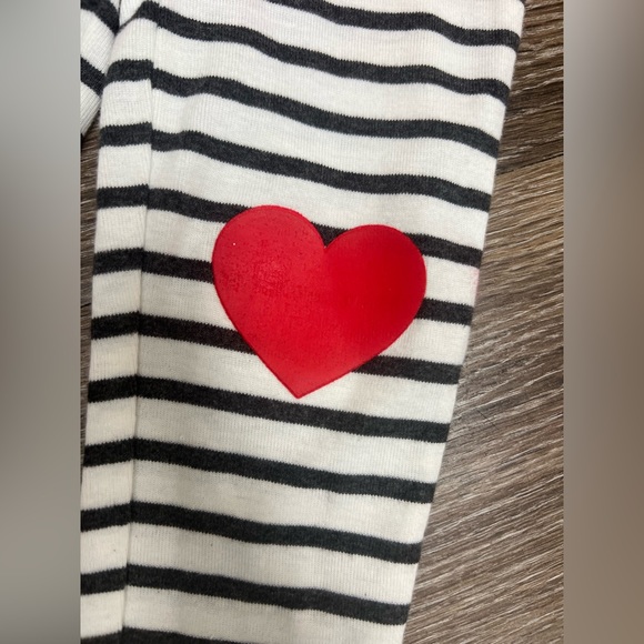 Carters 9 months valentines hearts on knees striped leggings with attached tutu - Picture 2 of 5